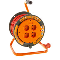 Силовой удлинитель на катушке GLANZEN 4 гн. 30 м ПВС 2x1 EB-30-004 00012291