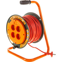 Силовой удлинитель на катушке GLANZEN 4 гн. 30 м ПВС 2x1 EB-30-004 00012291