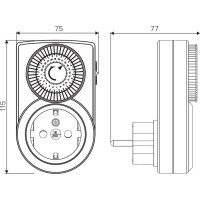 Механический суточный таймер duwi REV "Промо", до 3680Вт, 48 включений в сутки, белый, 67074 8