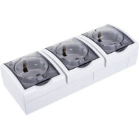 Тройная розетка с заземлением и крышкой, белый Simon 1594437-030