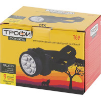 Налобный аккумуляторный светодиодный фонарь ТРОФИ TG9 9xLED мощный яркий 2 режима C0045557