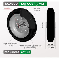 Колесо (150 мм; 170 кг) Tellure rota 533111