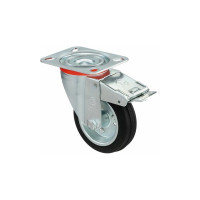 Колесо с вращающейся опорой, пластиной крепления и передним тормозом (80 мм; 65 кг) Tellure rota 535421