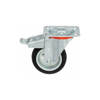 Колесо с вращающейся опорой, пластиной крепления и передним тормозом (80 мм; 65 кг) Tellure rota 535421