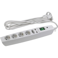 Сетевой фильтр 2м, с/з, белый SFU-5es-2m-W ЭРА C0043327