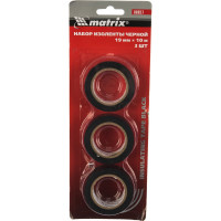 Набор изоленты черной (19 мм; 10 м; 3 шт.) MATRIX 88857