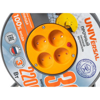 Силовой удлинитель UNIVersal ВЕМ-250 термо ПВС 2*1 30м 9632898