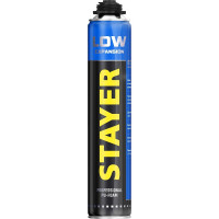 Монтажная пена STAYER Professional LOW EXPANSION с низким вторичным расширением, пистолетная, выход до 50 л, всесезонная, 800 мл 41136