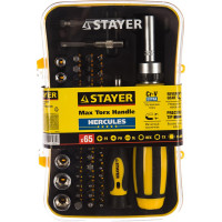 Набор насадок с реверсивной отверткой 65 предметов STAYER MASTER 25310-H65