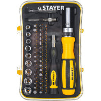 Набор насадок с реверсивной отверткой 65 предметов STAYER MASTER 25310-H65