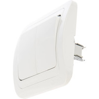 Двухклавишный выключатель, белый Makel Mimoza 12003