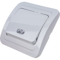 Одноклавишный выключатель с подсветкой, белый Makel Mimoza 12021