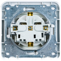 Розетка с заземлением, белая Makel Mimoza 12028