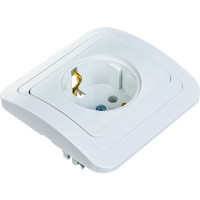 Розетка с заземлением, белая Makel Mimoza 12028