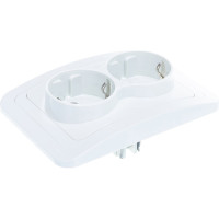 Двойная розетка с заземлением, белая Makel Mimoza 12082