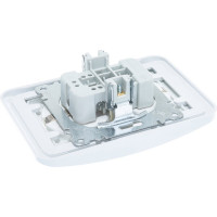 Двойная розетка с заземлением, белая Makel Mimoza 12082