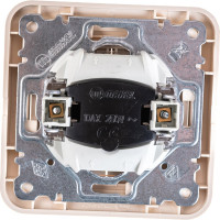 Выключатель с индикатором, кремовый, 2 клавиши Makel Mimoza 25023