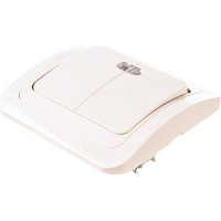 Выключатель с индикатором, кремовый, 2 клавиши Makel Mimoza 25023