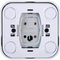 Выключатель накладной двухклавишный, белый Makel Siva Ustu 45103