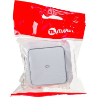 Выключатель накладной одноклавишный, белый Makel Siva Ustu 45105