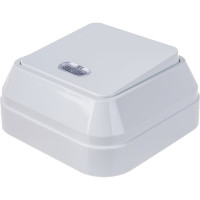 Выключатель Makel белый одноклавишный накладной с подсветкой 45121