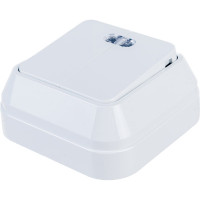 Двухклавишный накладной выключатель с подсветкой, белый, Makel 45123