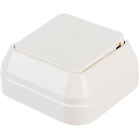 Выключатель накладной двухклавишный, крем Makel Siva Ustu 45203