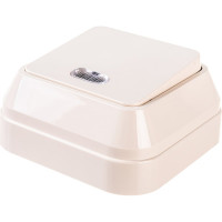 Выключатель накладной одноклавишный с подсветкой, крем Makel Siva Ustu 45221