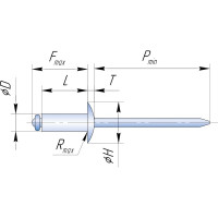 Заклепка алюминиевая (50 шт; 4.0х18 мм) STAYER 3120-40-18