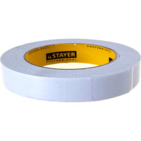 Лента PROFI клейкая двусторонняя, на вспененной основе (5 м; 19 мм; белая) STAYER 12231-19-05
