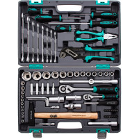 Набор инструментов STELS 1/2", 1/4", CrV, пластиковый кейс, 76 предметов 14104