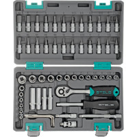 Набор инструментов STELS 1/4 CrV пластиковый кейс 57 предметов 14101