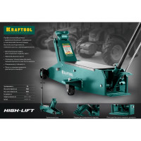 Подкатной домкрат для тяжелой техники KRAFTOOL High-lift 10т 160-560мм 43455-10