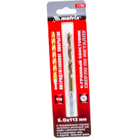 Сверло по металлу, 6 мм, HSS, нитридтитановое покрытие, 6-гранный хвостовик MATRIX 717602