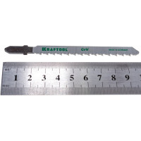 Пилки для электролобзика 5 шт. (Cr-V; обратный рез; EU-хвост.; шаг 2.5 мм, 75 мм) по дереву, фанере, ламинату KRAFTOOL 159516-2.5-S5