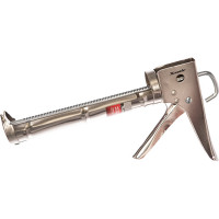Полуоткрытый пистолет для герметика 310мл, хром, зубчатый шток 7мм MATRIX 88640