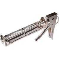 Полуоткрытый пистолет для герметика 310мл, хром, зубчатый шток 7мм MATRIX 88640