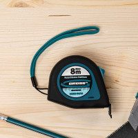Рулетка GROSS Ergonomisch 8 м, 25 мм, магнитный обрезиненный зацеп 31104