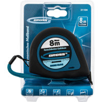 Рулетка GROSS Ergonomisch 8 м, 25 мм, магнитный обрезиненный зацеп 31104