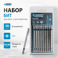 Набор бит РН2х90, сталь S2, 10шт GROSS 11379