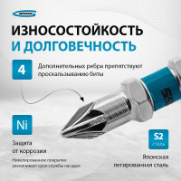 Набор бит PZ1х50, сталь S2, 10шт GROSS 11344