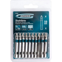 Набор бит PZ2х50, сталь S2, 10шт GROSS 11345