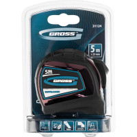 Рулетка Doppelhaken 5мх25мм, двухсторонний зацеп, нейлон, двуст.шкала GROSS 31124