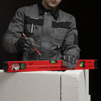 Алюминиевый уровень MATRIX 600 мм, фрезерованный, 3 глазка (1 зеркальный), усиленный 34706