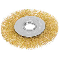 Щетка для УШМ, 125 мм, посадка 22.2 мм, плоская, латунированная витая проволока MATRIX 74656