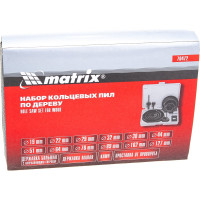 Набор кольцевых пил по дереву (19-127 мм; 12 шт.) MATRIX 70472