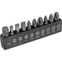 Реверсивная отвертка с набором бит и насадок торцевых MATRIX 1/4", 16шт. 11332