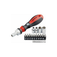 Реверсивная отвертка с набором бит и насадок торцевых MATRIX 1/4", 16шт. 11332