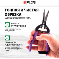 Цветочный секатор 180 мм, пружина спирал.типа, тефлон.покр, прямые режущие губки PALISAD 60554