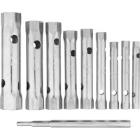 Набор торцевых ключей-трубок SPARTA 6 - 22 мм, вороток, оцинкованные, 9 шт 137525